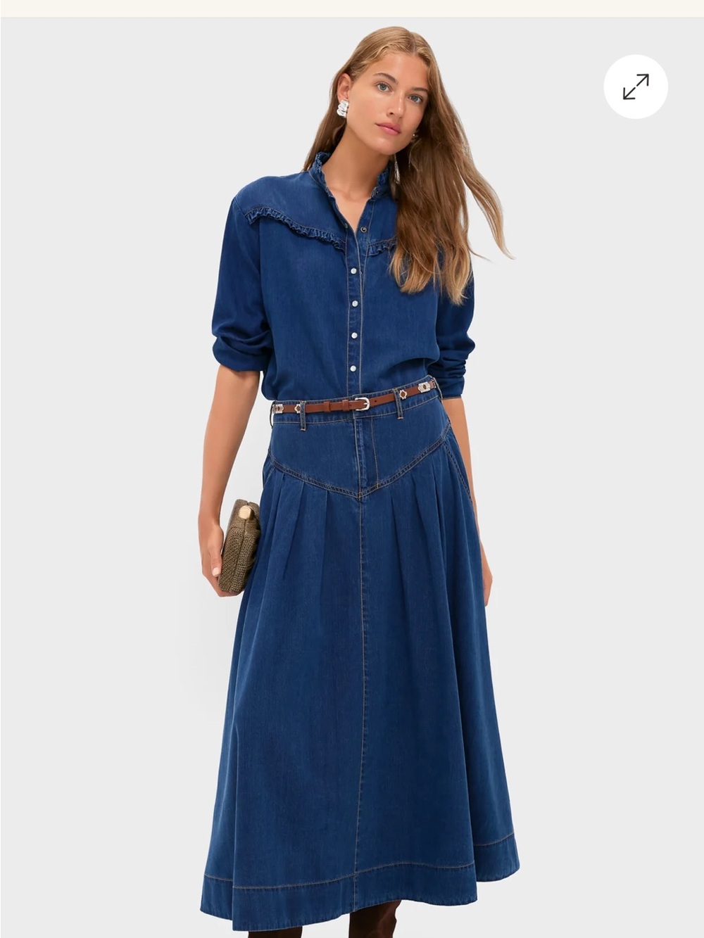 Tuckernuck Indigo High-Rise Denim Skirt